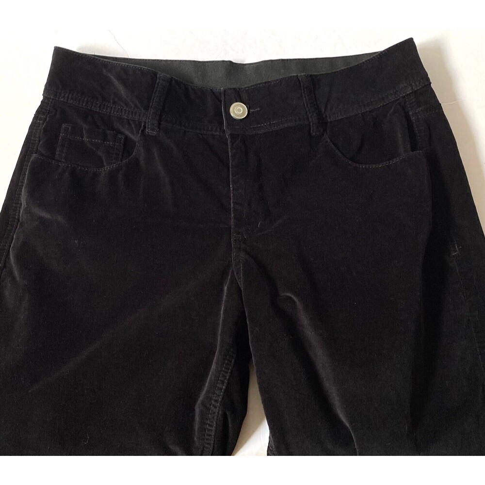 Lane Bryant Velvet Pants Size 14 Black Tapered Leg Stretch Vintage Excellent